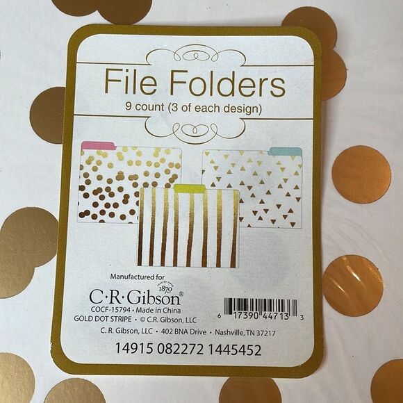C.R. Gibson File Folders Decorated Fancy  Set of 9 - Picture 2 of 6